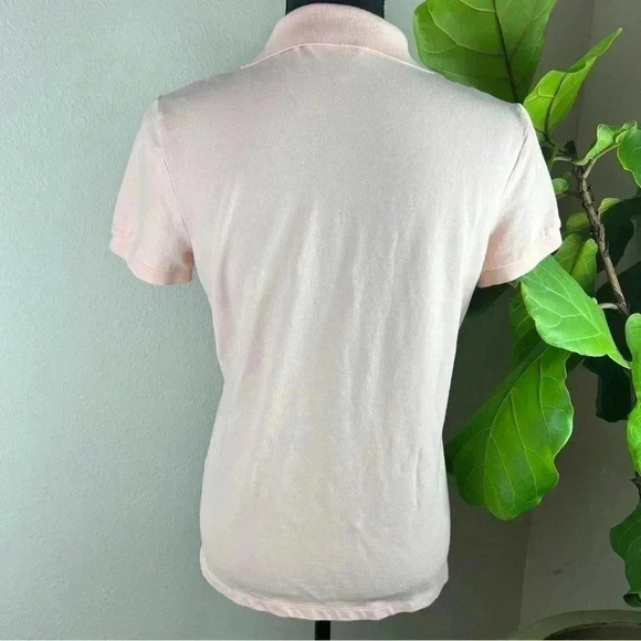 Ralph Lauren Women’s Pale Pink Polo with Gold Signature Buttons Size Medium - Picture 10 of 13